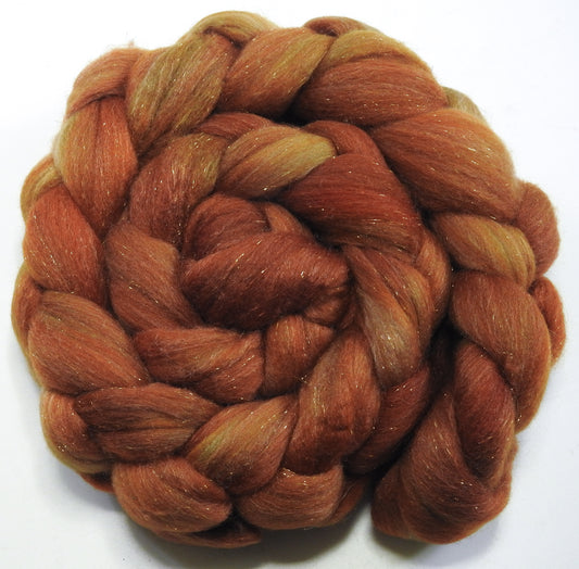 Brickle - Batt in a Braid #58-(5.2 oz) Superfine Merino/ Tussah silk/ Gold Stellina(65/25/10)