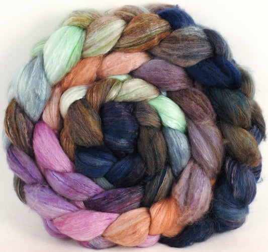 Batt in a Braid #5-White Nights -(6.1 oz.) Merino/ Camel/ silk/ faux cashmere/ firestar (25/25/25/12/12)