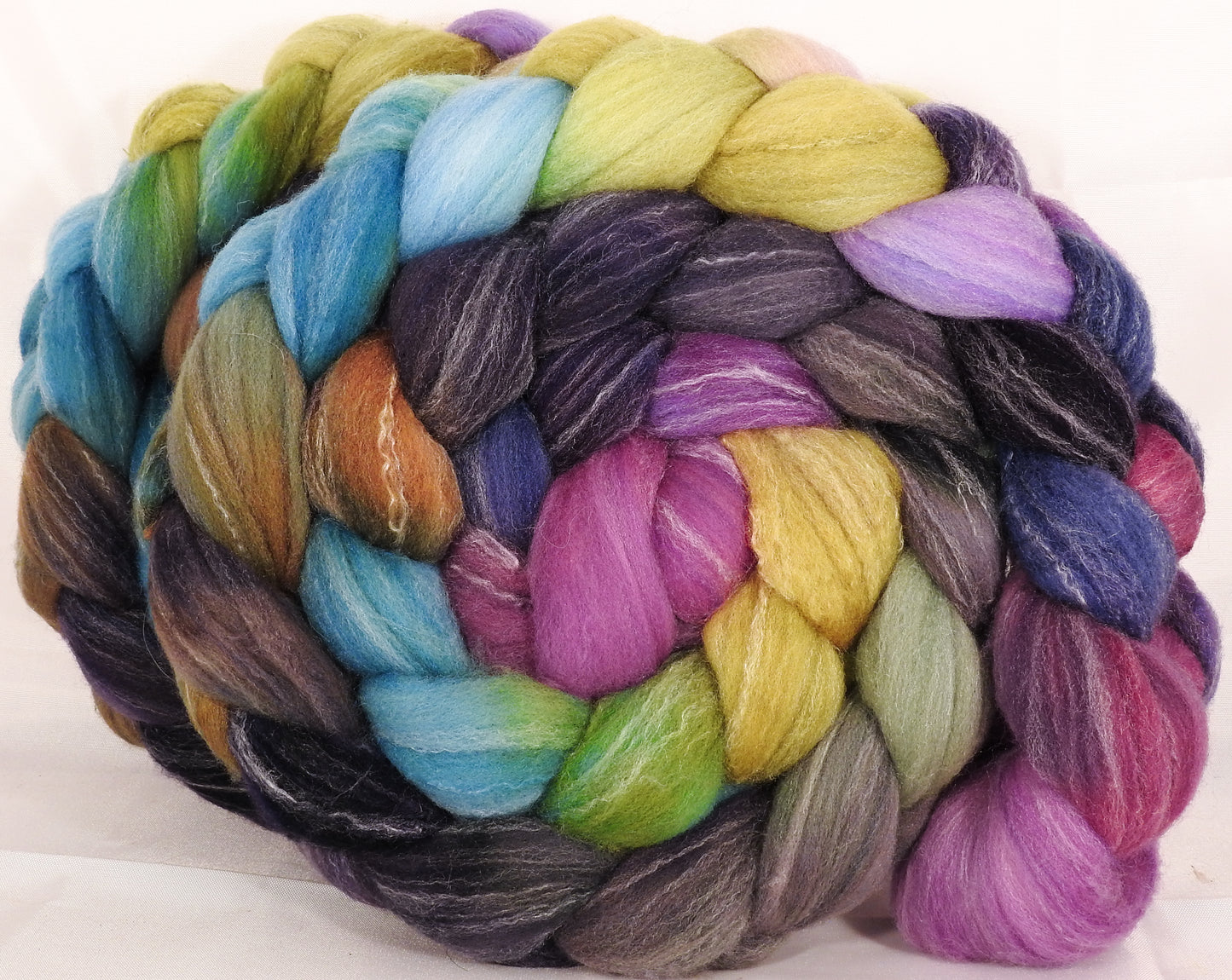 Hand dyed top for spinning - Thursday Next - (5.35 oz.) Targhee/silk/ bamboo ( 80/10/10) - Inglenook Fibers