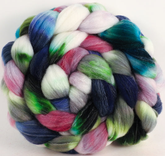 Hand dyed top for spinning - Lotus - (5.5 oz.) Targhee/silk/ bamboo (80/10/10)