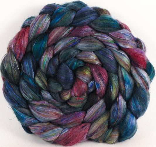 Batt in a Braid #39 -Lotus (5.6 oz) - Falkland Merino/ Mulberry Silk / Sari Silk (50/25/25)