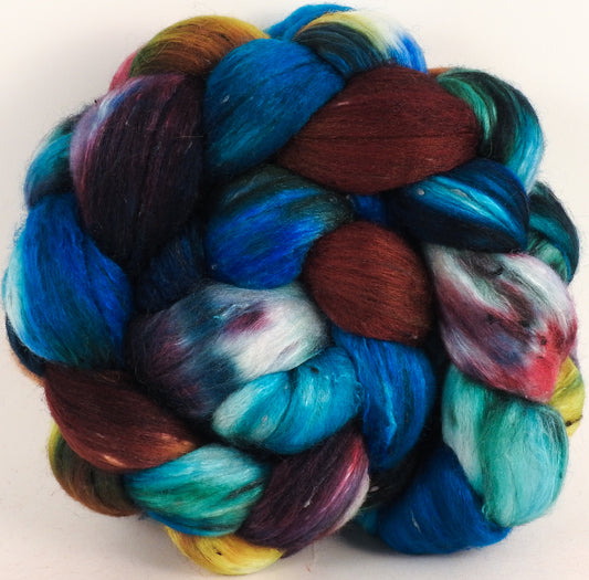Batt in a Braid #49 -Labradorite -Polwarth/ Mulberry Silk/ Tweed Blend (50/25/25)