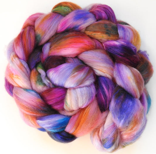 Crocus Pageant (5.6 oz) -Fusion Series- Batt in a Braid #5- Merino/ Camel/ silk/ faux cashmere/ firestar (25/25/25/12/12)