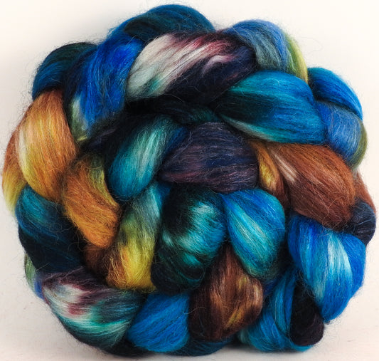 Batt in a Braid #1 -Labradorite - Falkland/ Grey Baby Alpaca/ Tussah Silk/ Firestar (40/25/25/10)
