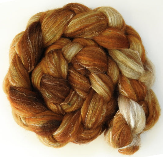 Honeycomb (5.7 oz) - Batt in a Braid #32 - Manx Loaghtan/ Wht Bfl / Tussah Silk/ Flax( 30/30/30/10)