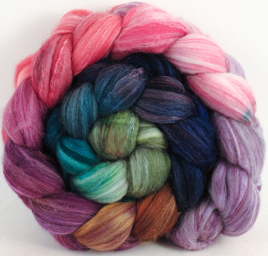 Batt in a Braid #35- Color Me Happy (5.6 oz.)- Sw Merino (18.5 mic) /Merino (18.5 mic) / Tussah Silk (40/40/20)