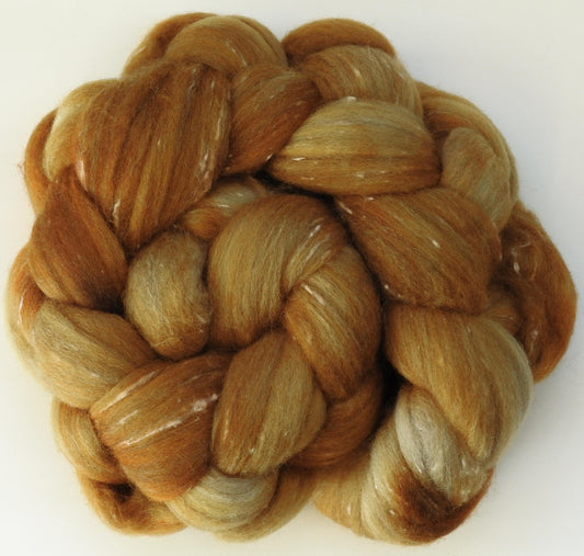 Honeycomb (4.4 oz) - Batt in a Braid #42 - Polwarth/ Tweed Blend / Peduncle&Tussah Silk( 50/25/25)