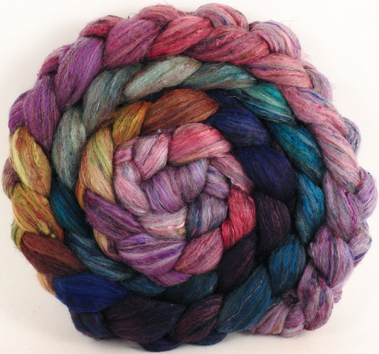 Batt in a Braid #39 -Color Me Happy (5.6 oz) - Falkland Merino/ Mulberry Silk / Sari Silk (50/25/25)