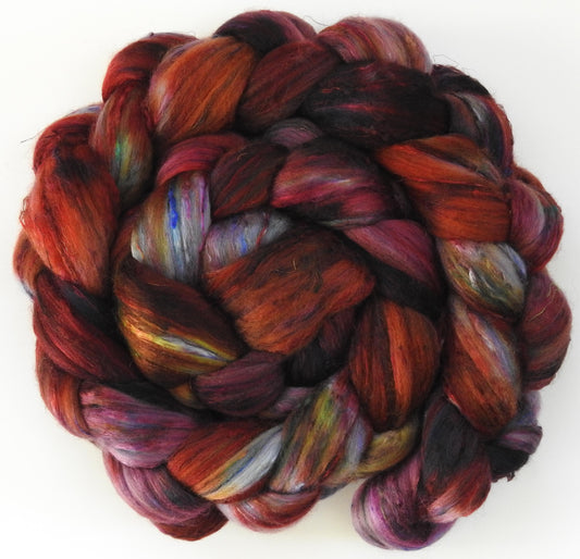 Heartbeat (5.9 oz)- Fusion Series - Batt in a Braid #39 -Falkland Merino/ Mulberry Silk / Sari Silk (50/25/25)
