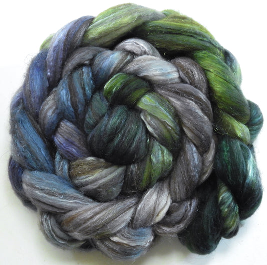 Snail-  Batt in a Braid #7 -(6 oz.)Polwarth/ Manx / Mulberry silk/ Firestar (30/30/30/10)
