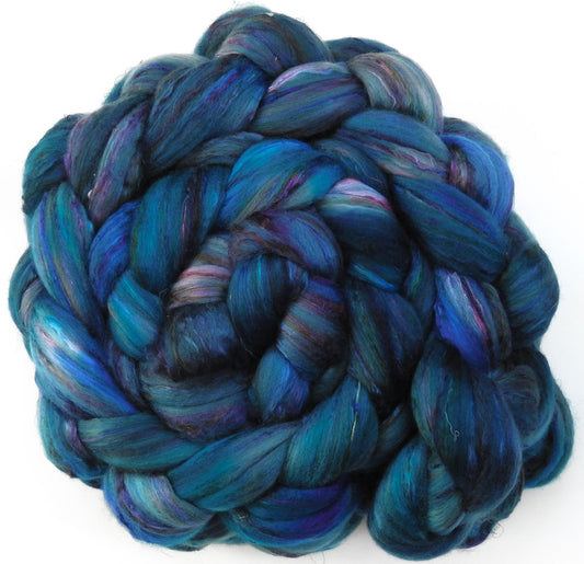 Stellar - Glazed Solid - Batt in a Braid #39 -Falkland Merino/ Mulberry Silk / Sari Silk (50/25/25)