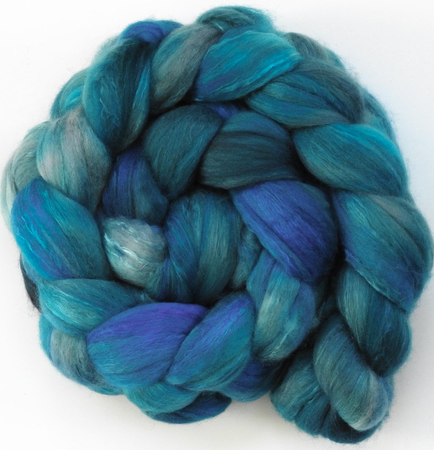 Stellar- Glazed Solid - Batt in a Braid #5- Merino/ Camel/ silk/ faux cashmere/ firestar (25/25/25/12/12)