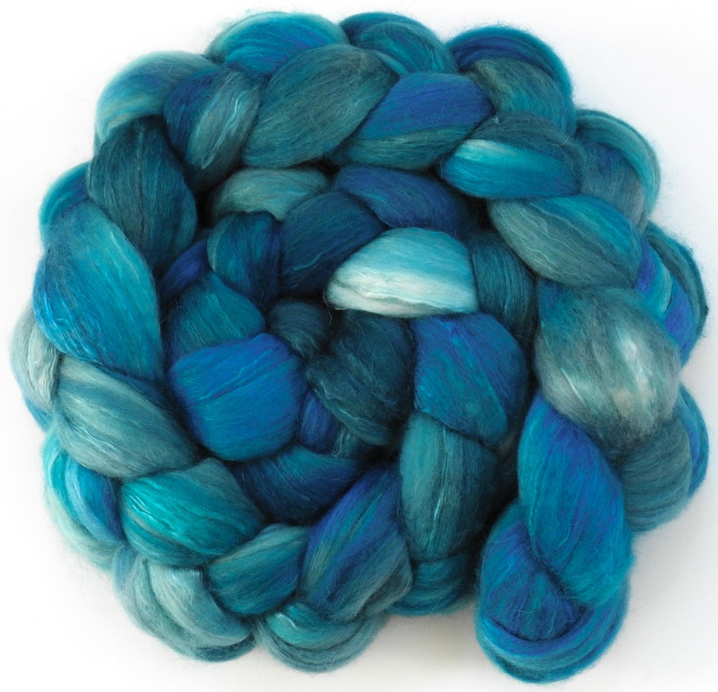 Stellar- Glazed Solid - Batt in a Braid #5- Merino/ Camel/ silk/ faux cashmere/ firestar (25/25/25/12/12)