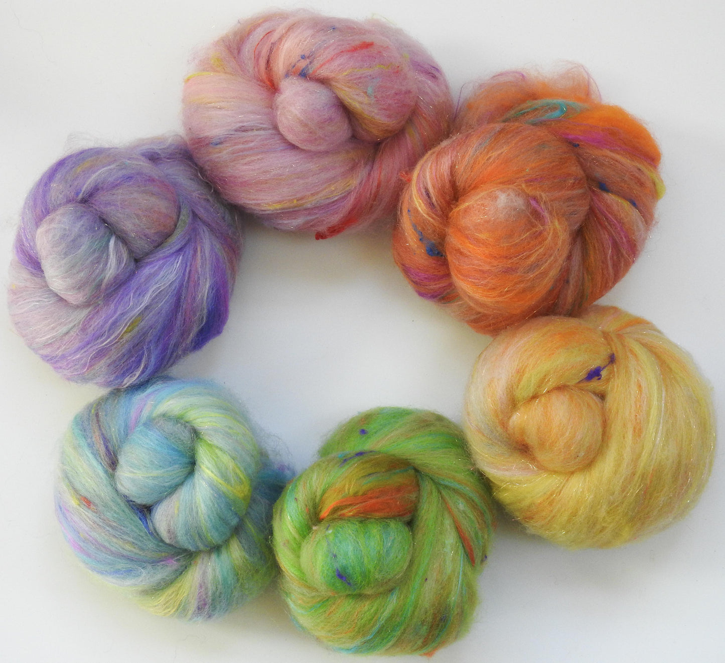 Sparkle Sticklebatts - Wagashi (4.1 oz) - 30% Romeldale Fleece; merino, polwarth, silk, bamboo, sari silk, angelina