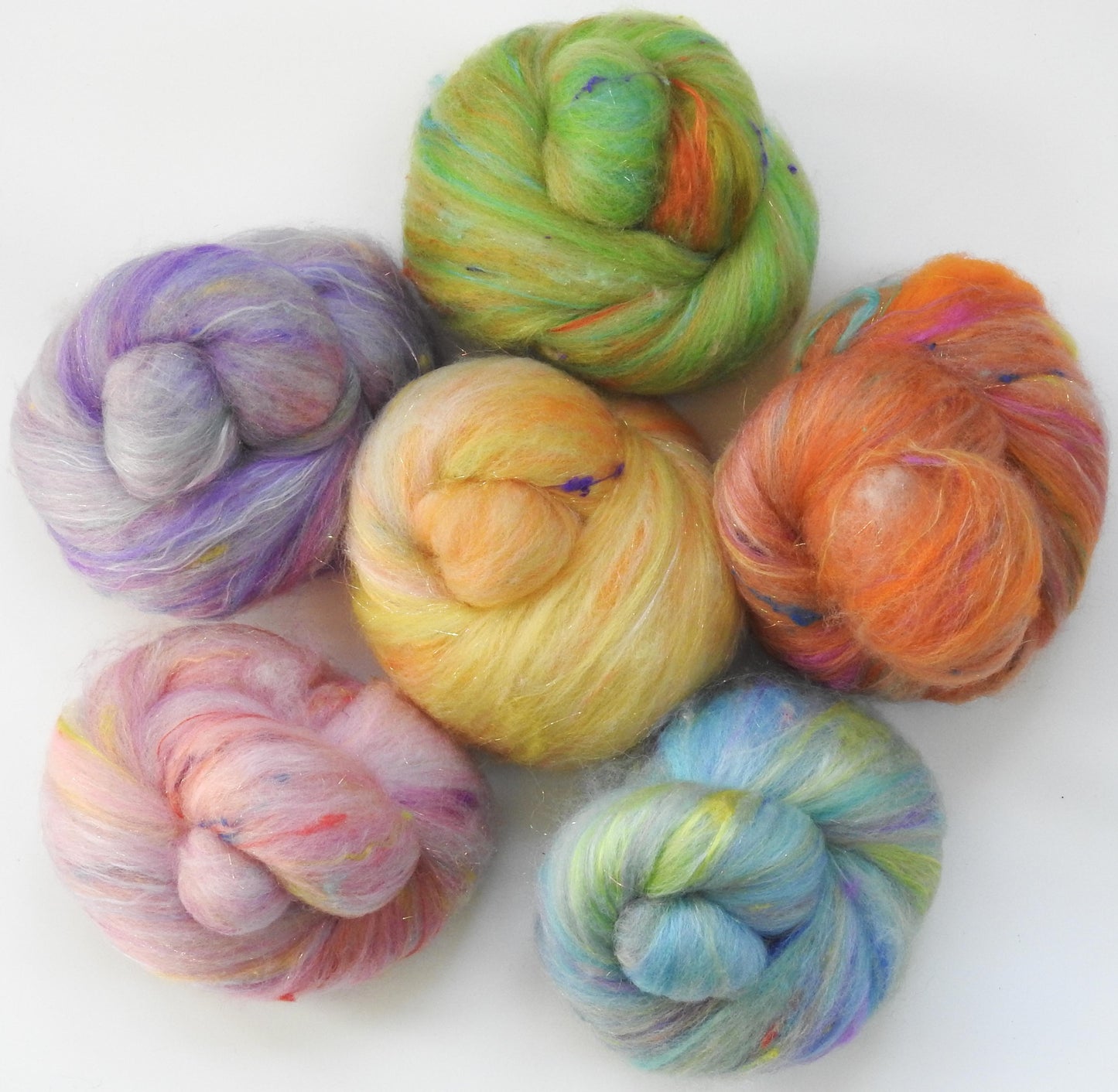 Sparkle Sticklebatts - Wagashi (4.1 oz) - 30% Romeldale Fleece; merino, polwarth, silk, bamboo, sari silk, angelina