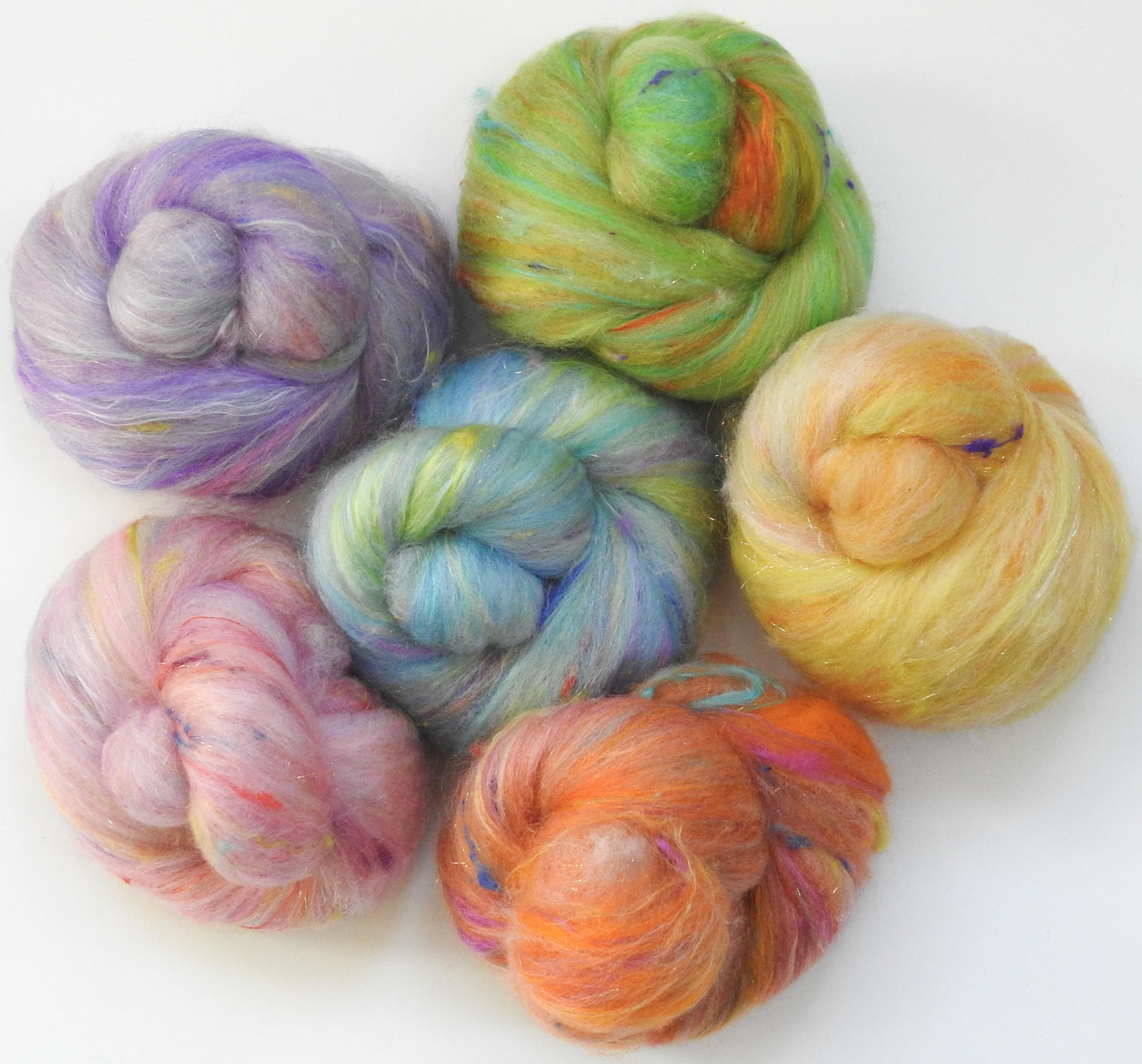 Sparkle Sticklebatts - Wagashi (4.1 oz) - 30% Romeldale Fleece; merino, polwarth, silk, bamboo, sari silk, angelina