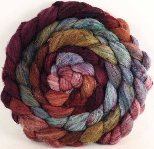 Batt in a Braid #39- Kelim -Falkland Merino/ Mulberry Silk / Sari Silk (50/25/25)