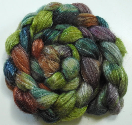 Naturalist (5.5 oz) Batt in a Braid #57- Camel/Baby Alpaca/Mint fiber  (50/25/25)