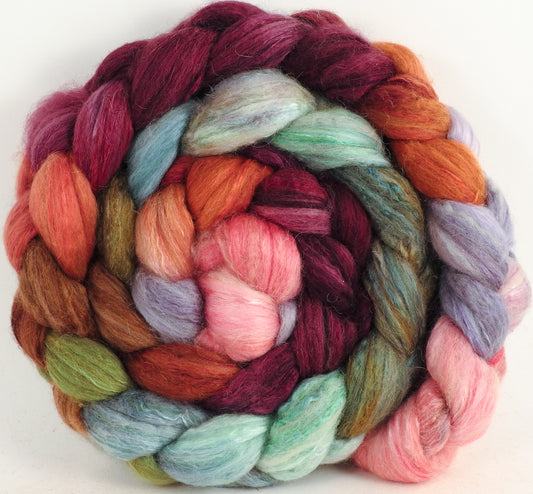 Batt in a Braid #5- Kelim -(5.3 oz.) Merino/ Camel/ silk/ faux cashmere/ firestar (25/25/25/12/12)