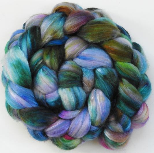 Flight of Fancy (5.7 oz) -Fusion Series- Batt in a Braid #5- Merino/ Camel/ silk/ faux cashmere/ firestar (25/25/25/12/12)