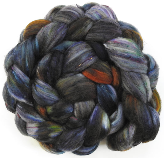 Nuts & Bolts (5.9 oz)- Fusion Series - Batt in a Braid #39 -Falkland Merino/ Mulberry Silk / Sari Silk (50/25/25)