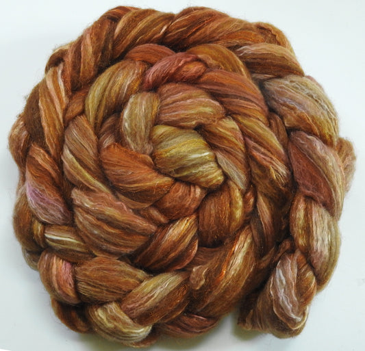 Brickle (5.8 oz) - Batt in a Braid #7 - Polwarth/ Manx / Mulberry silk/ Firestar (30/30/30/10)
