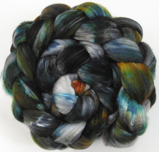 Nuts & Bolts (5.6 oz) -Fusion Series- Batt in a Braid #5- Merino/ Camel/ silk/ faux cashmere/ firestar (25/25/25/12/12)