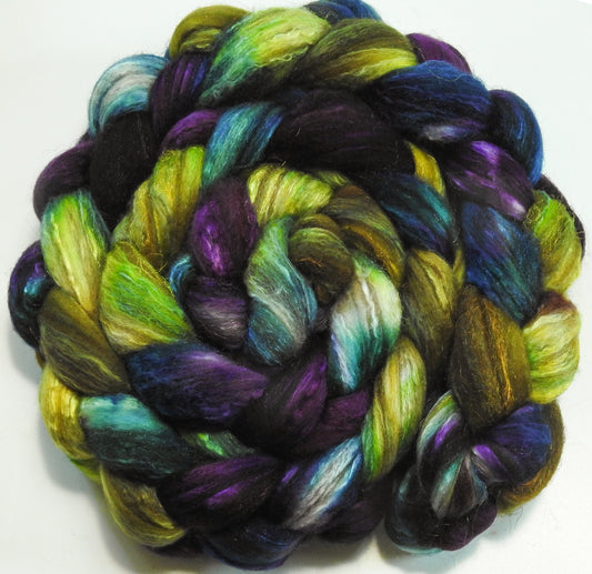 Jewel Beetle (5.9 oz) - Batt in a Braid #7 - Polwarth/ Manx / Mulberry silk/ Firestar (30/30/30/10)