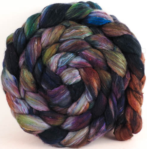 Batt in a Braid #39 - Singular 18 - Falkland Merino/ Mulberry Silk / Sari Silk (50/25/25)