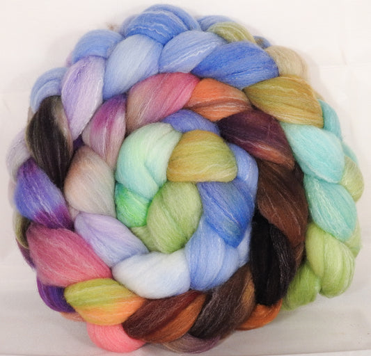 Hand dyed top for spinning -Glass Ornaments- (5.2 oz.) Targhee/silk/ bamboo ( 80/10/10) - Inglenook Fibers