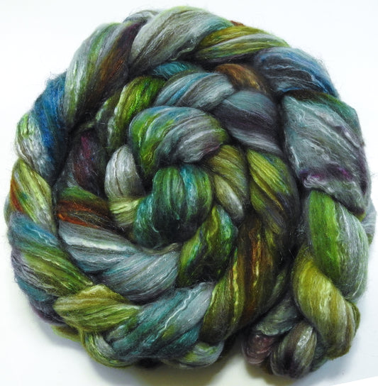 Stonecrop (5.7 oz) - Batt in a Braid #7 - Polwarth/ Manx / Mulberry silk/ Firestar (30/30/30/10)