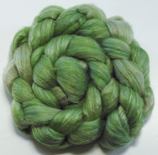 Honeydew (4.3 oz) Batt in a Braid #57- Camel/Baby Alpaca/Mint fiber  (50/25/25)