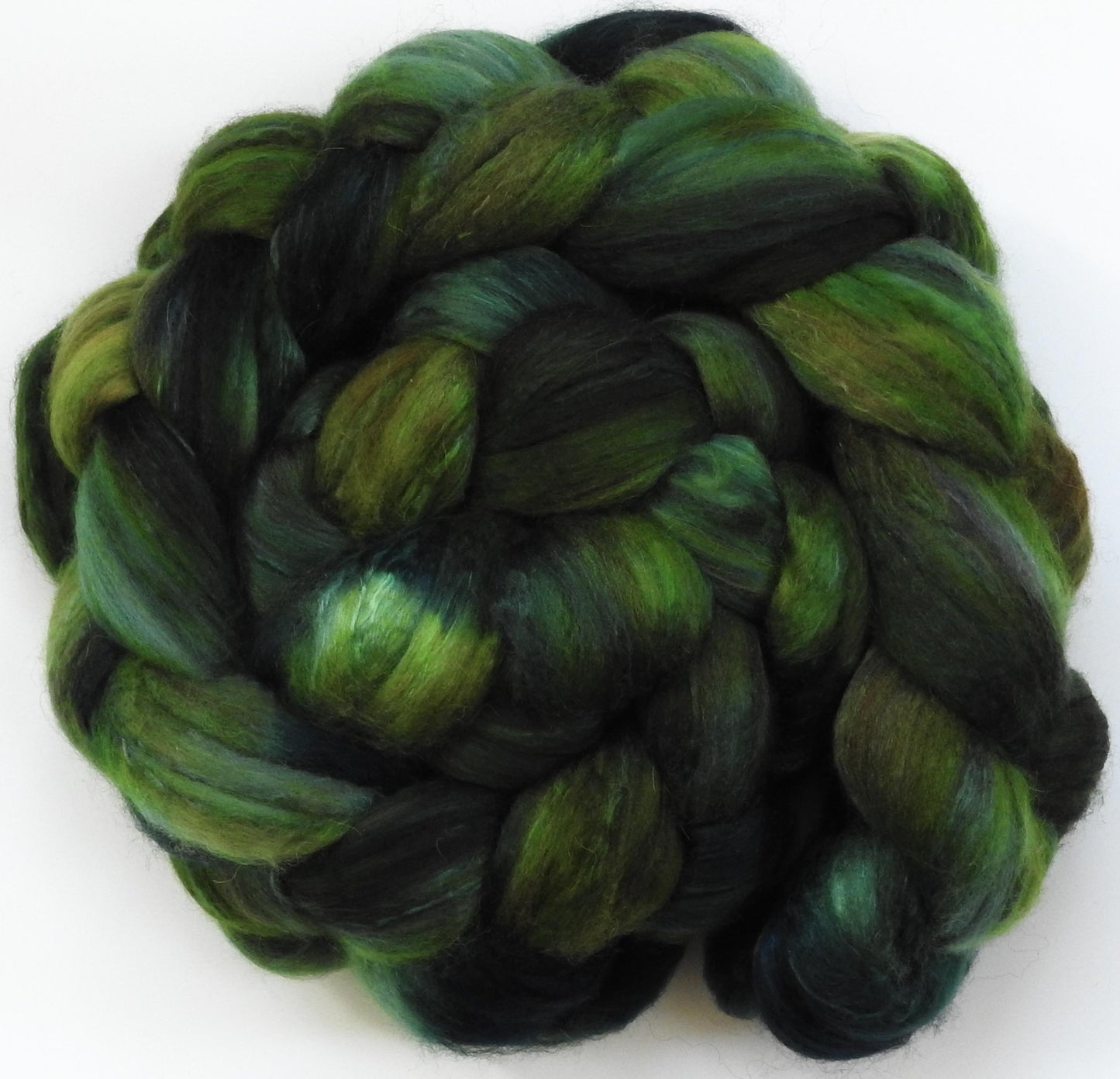 Dendrophile (5.7 oz) -Glazed Solid- Batt in a Braid #5- Merino/ Camel/ silk/ faux cashmere/ firestar (25/25/25/12/12)