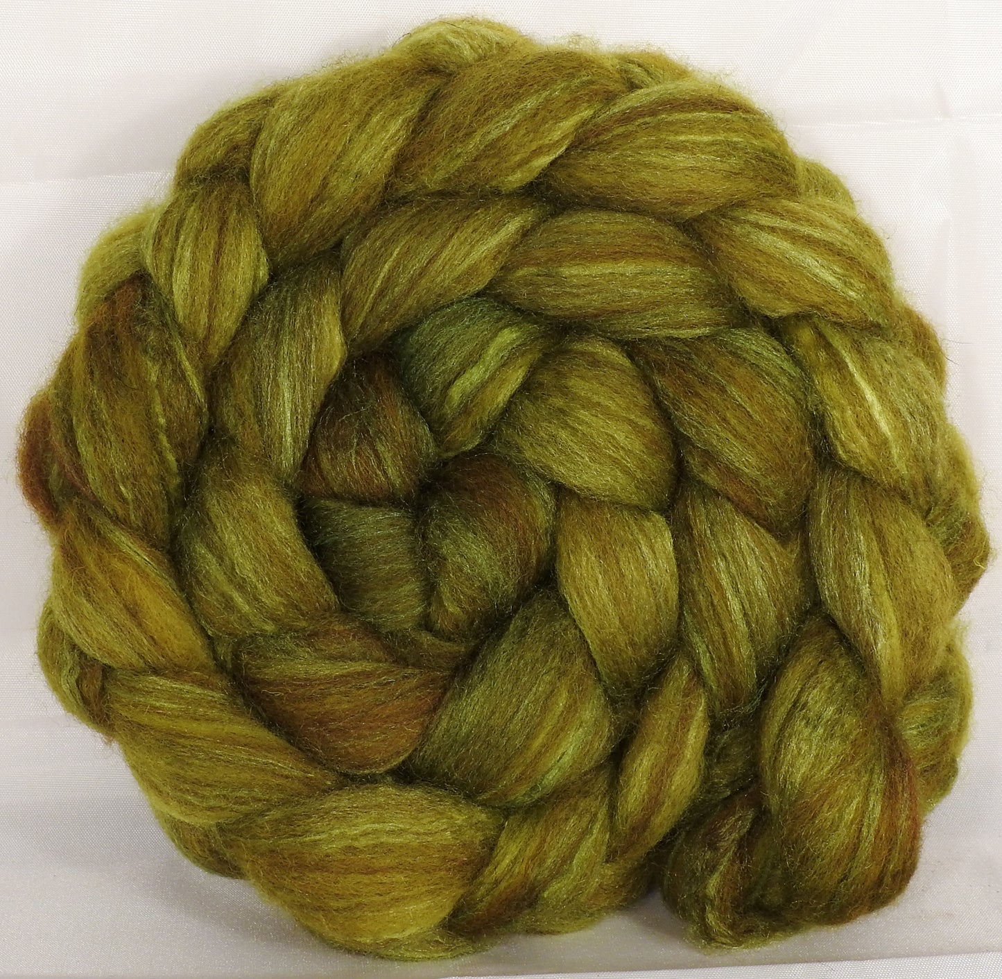 Mixed UK Bfl/ Tussah Silk  (75/25) - Asparagus - 5.4 oz. - Inglenook Fibers