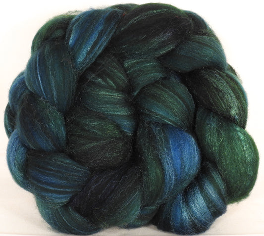 Batt in a Braid #35 - Juniper - (4.7 oz.) Sw Merino (18.5 mic) /Merino (18.5 mic) / Tussah Silk (40/40/20) - Inglenook Fibers