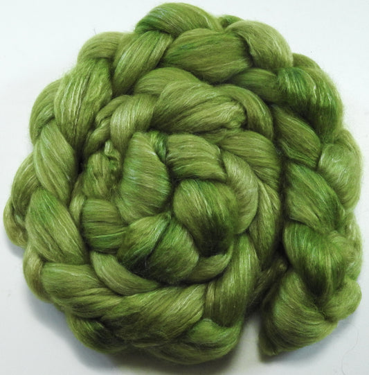 Sour Apple (5.1 oz) Batt in a Braid #57- Camel/Baby Alpaca/Mint fiber  (50/25/25)