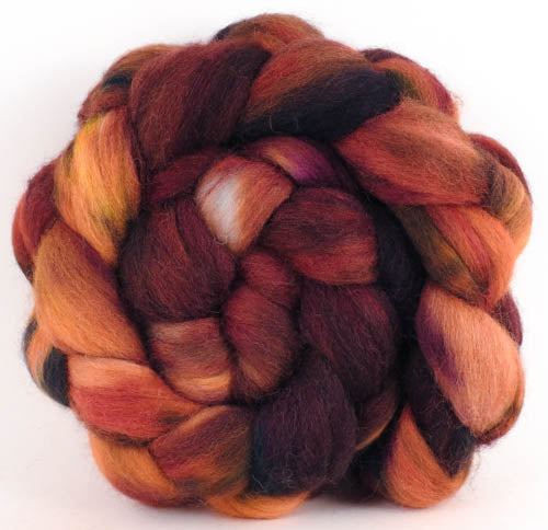 Batt in a Braid #44- Hot Toddy - Southdown/Tussah Silk/Kid Mohair (65/25/10)