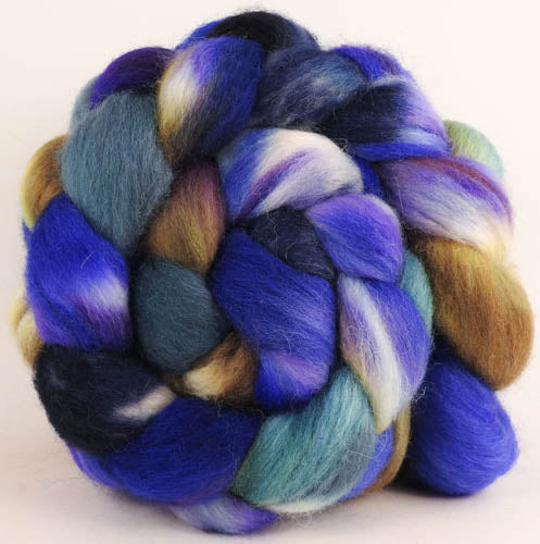 Batt in a Braid #44- Blue Suede Shoes (5.6 oz) - Southdown/Tussah Silk/Kid Mohair (65/25/10)