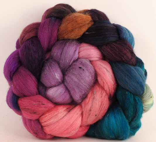 Batt in a Braid #49 - Color Me Happy (5.5 oz) - Polwarth/ Mulberry Silk/ Tweed Blend (50/25/25)