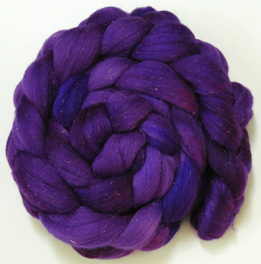 Byzantium -(5.2 oz)  Batt in a Braid #58-Superfine Merino/ Tussah silk/ Gold Stellina(65/25/10)
