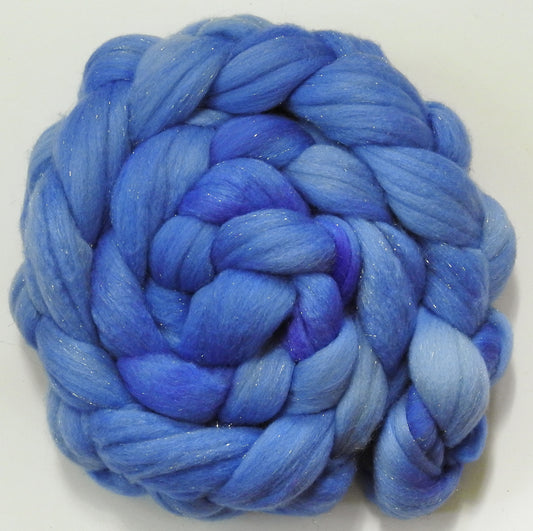 Starflower -(5.4 oz)  Batt in a Braid #58-Superfine Merino/ Tussah silk/ Gold Stellina(65/25/10)