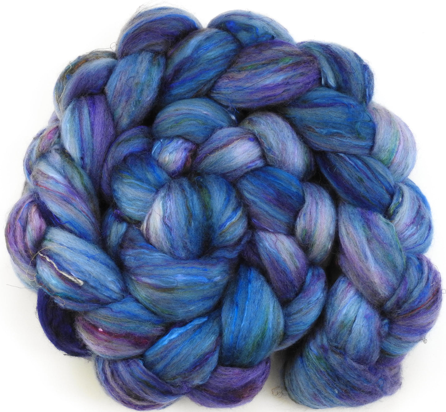 Sweet Dreams (4 oz) -Glazed Solid- Batt in a Braid #39 -Falkland Merino/ Mulberry Silk / Sari Silk (50/25/25)