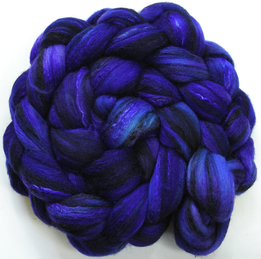 Bilberry - Batt in a Braid #30- Charollais/ Rambouillet / Black tussah /Mulberry silk (40/40/10/10)