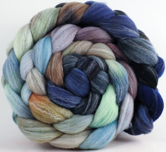 Hand dyed top for spinning - Downpour - (5.6 oz.) Targhee/silk/ bamboo (80/10/10)