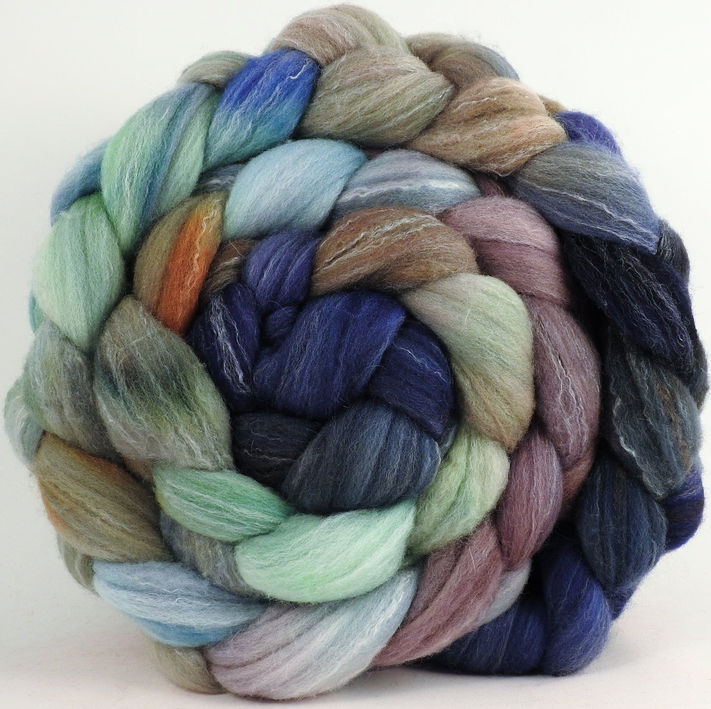 Hand dyed top for spinning - Downpour - (5.6 oz.) Targhee/silk/ bamboo (80/10/10)