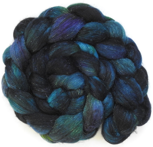 Bat Cave -Fusion Series- Batt in a Braid #53- YAK/ Tussah silk/ Superfine Merino/Gold Stellina(30/30/30/10)