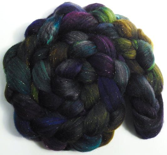 Dragonfly - Batt in a Braid #59- Merino/ Baby Camel/ black Tussah Silk/ Gold Stellina(40/25/25/10)