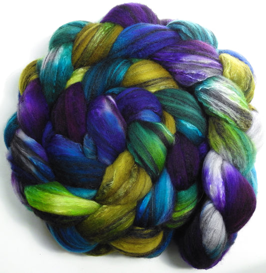 Dragonfly - Batt in a Braid #30- Charollais/ Rambouillet / Black tussah /Mulberry silk (40/40/10/10)