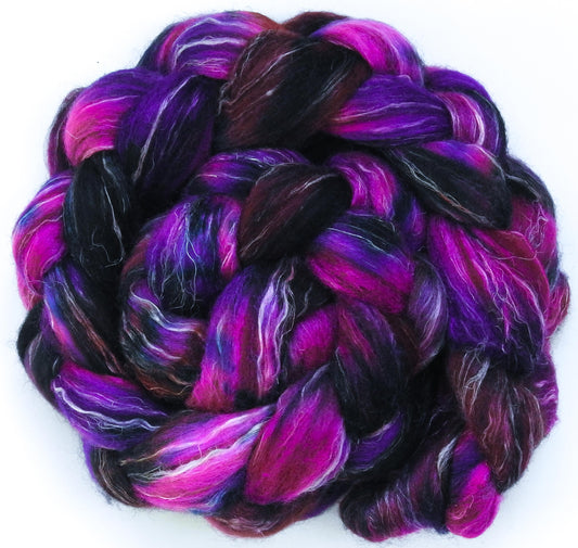 Pizazz (5.7 oz)-Fusion Series - Batt in a Braid #32 - Manx Loaghtan/ Wht Bfl / Tussah Silk/ Flax( 30/30/30/10)