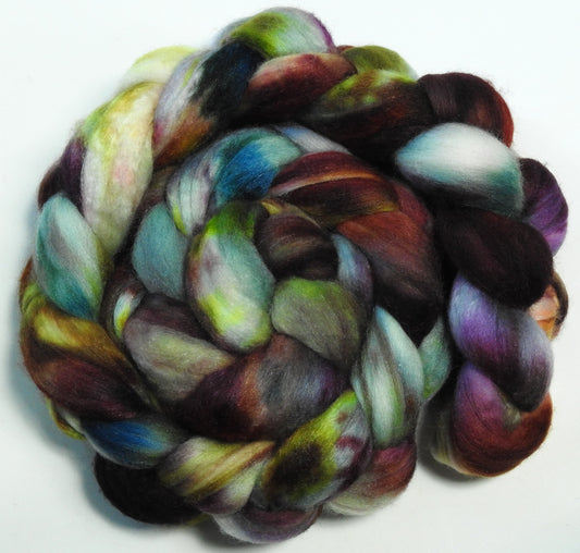 Greenhouse Envy -  Batt in a Braid #56- Superfine Merino/Tussah Silk/ Cashmere (60/25/15)